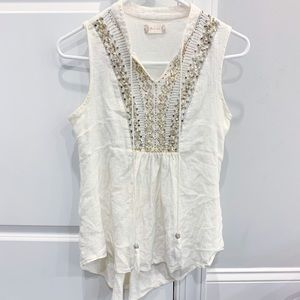 Altar’d State sleeveless blouse with gold beading.